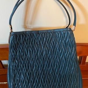 Barely used Coach Madison twist teal bag. With tags and dustbag. Like new.